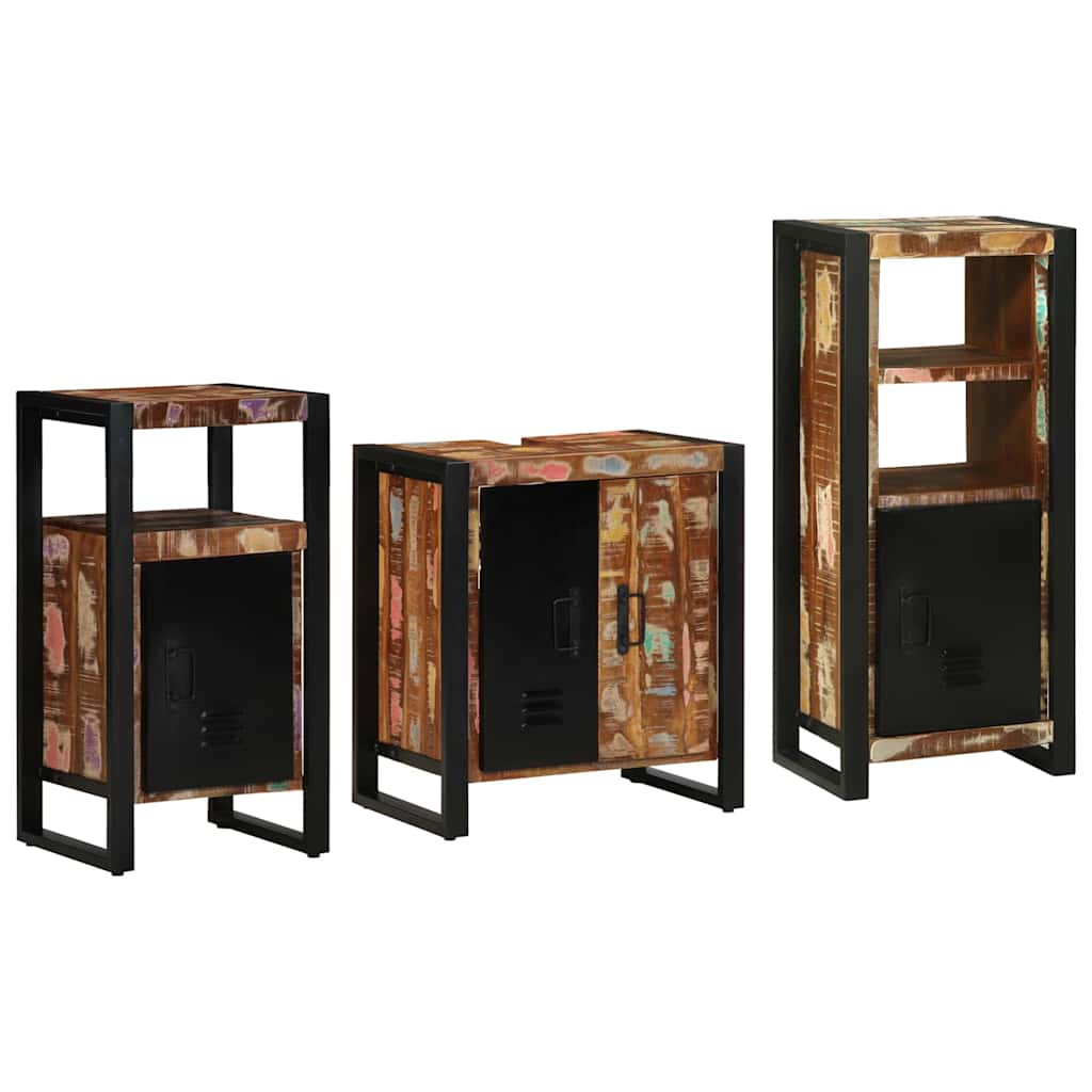 vidaXL Zestaw mebli łazienkowych 3 pcs Lite Drewno Recyklingowe