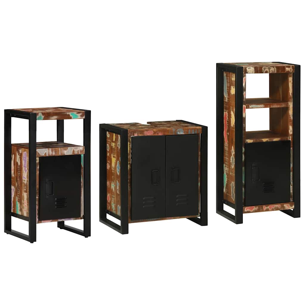 vidaXL Zestaw mebli łazienkowych 3 pcs Lite Drewno Recyklingowe