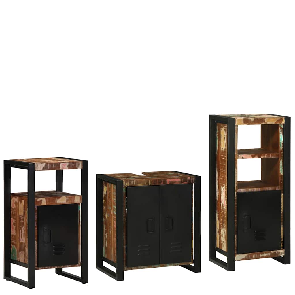 vidaXL Zestaw mebli łazienkowych 3 pcs Lite Drewno Recyklingowe