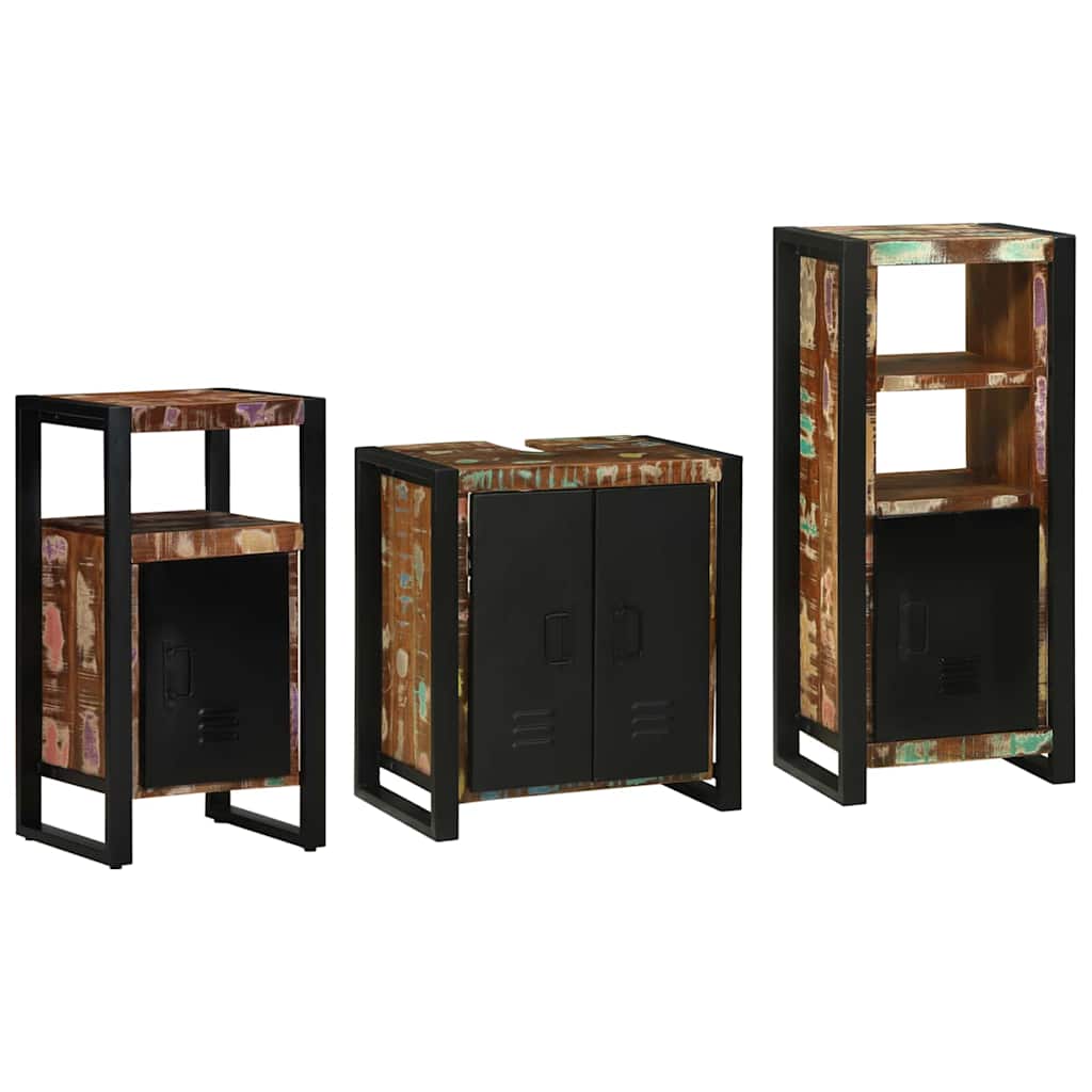vidaXL Zestaw mebli łazienkowych 3 pcs Lite Drewno Recyklingowe