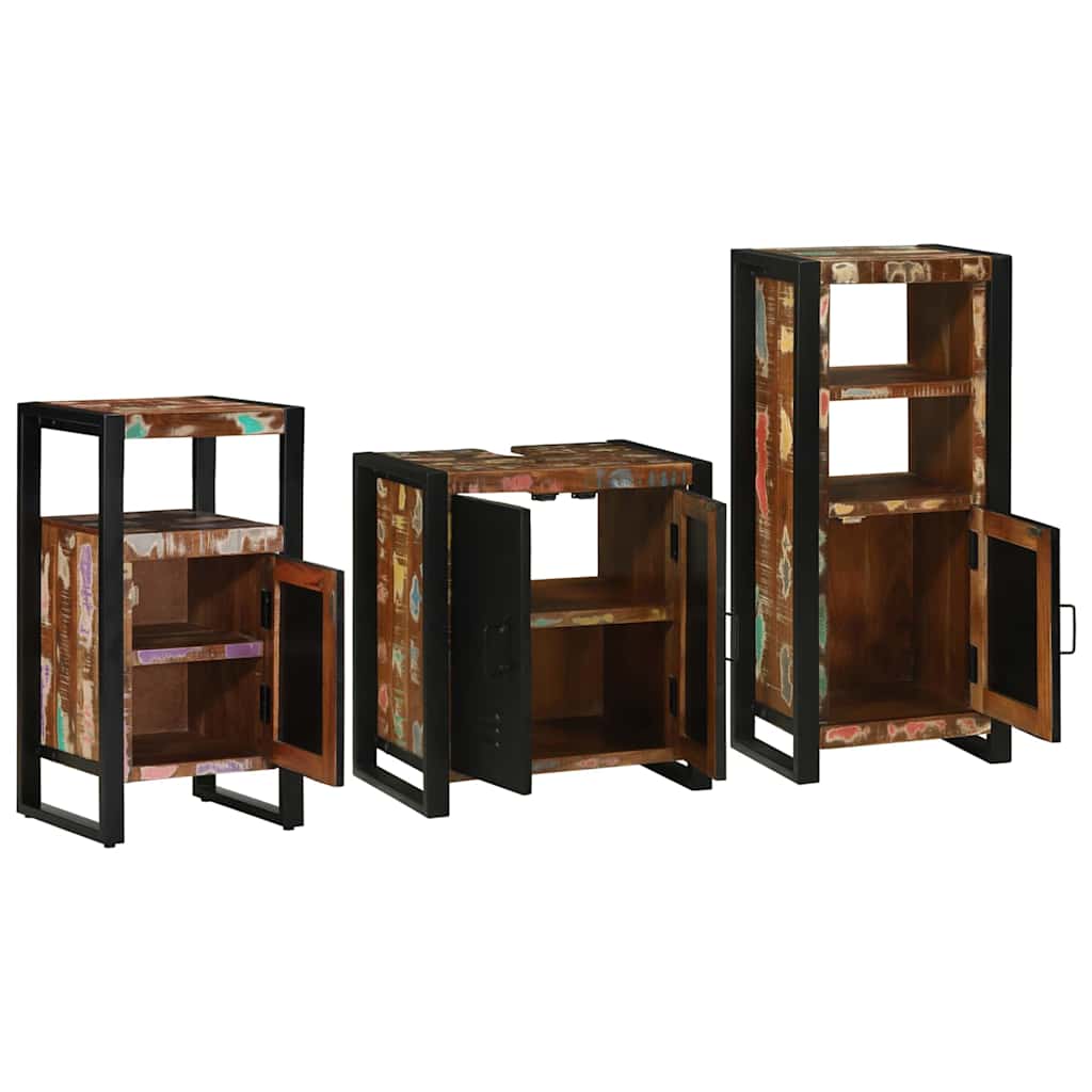 vidaXL Zestaw mebli łazienkowych 3 pcs Lite Drewno Recyklingowe