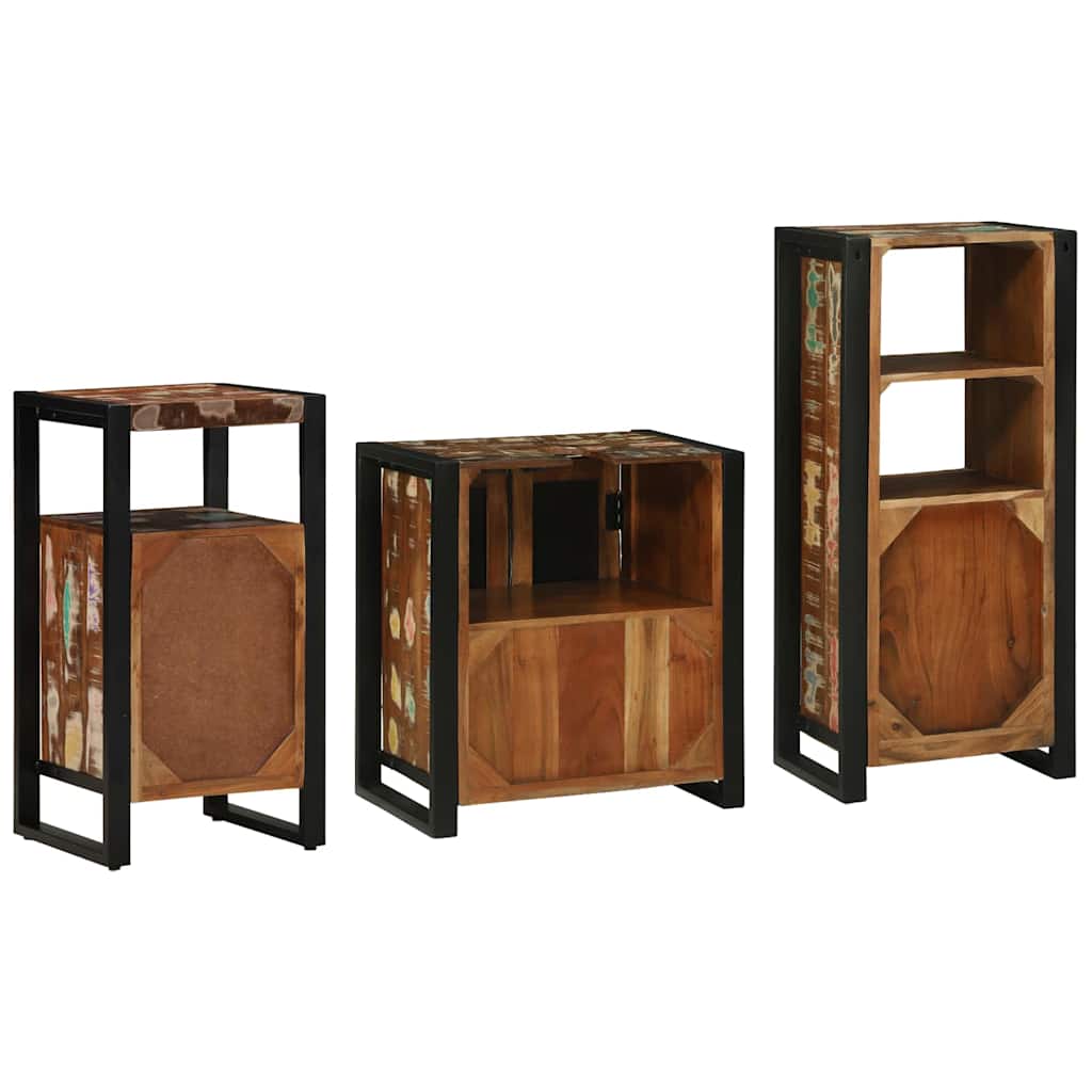 vidaXL Zestaw mebli łazienkowych 3 pcs Lite Drewno Recyklingowe