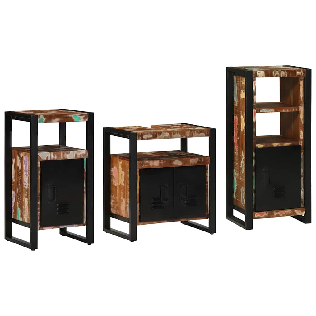 vidaXL Zestaw mebli łazienkowych 3 pcs Lite Drewno Recyklingowe