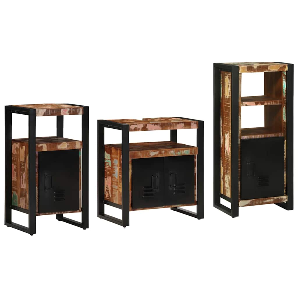 vidaXL Zestaw mebli łazienkowych 3 pcs Lite Drewno Recyklingowe