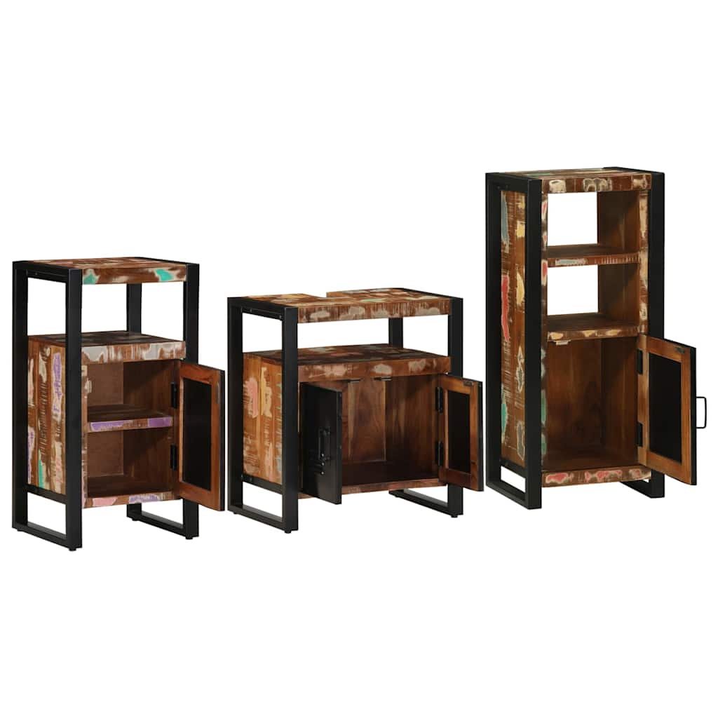 vidaXL Zestaw mebli łazienkowych 3 pcs Lite Drewno Recyklingowe