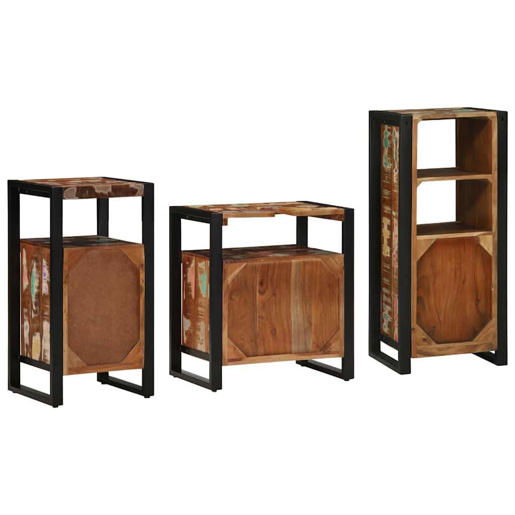 vidaXL Zestaw mebli łazienkowych 3 pcs Lite Drewno Recyklingowe