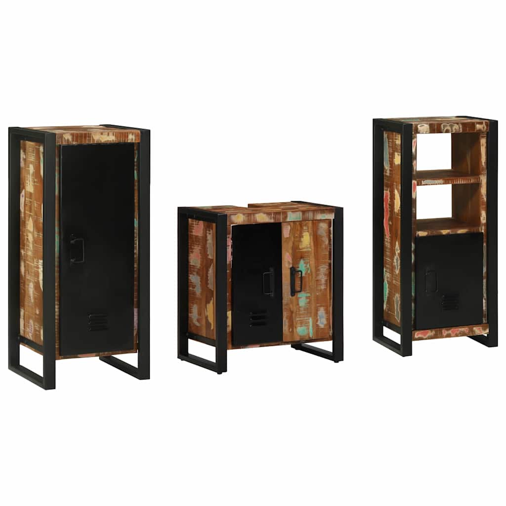 vidaXL Zestaw mebli łazienkowych 3 pcs Lite Drewno Recyklingowe