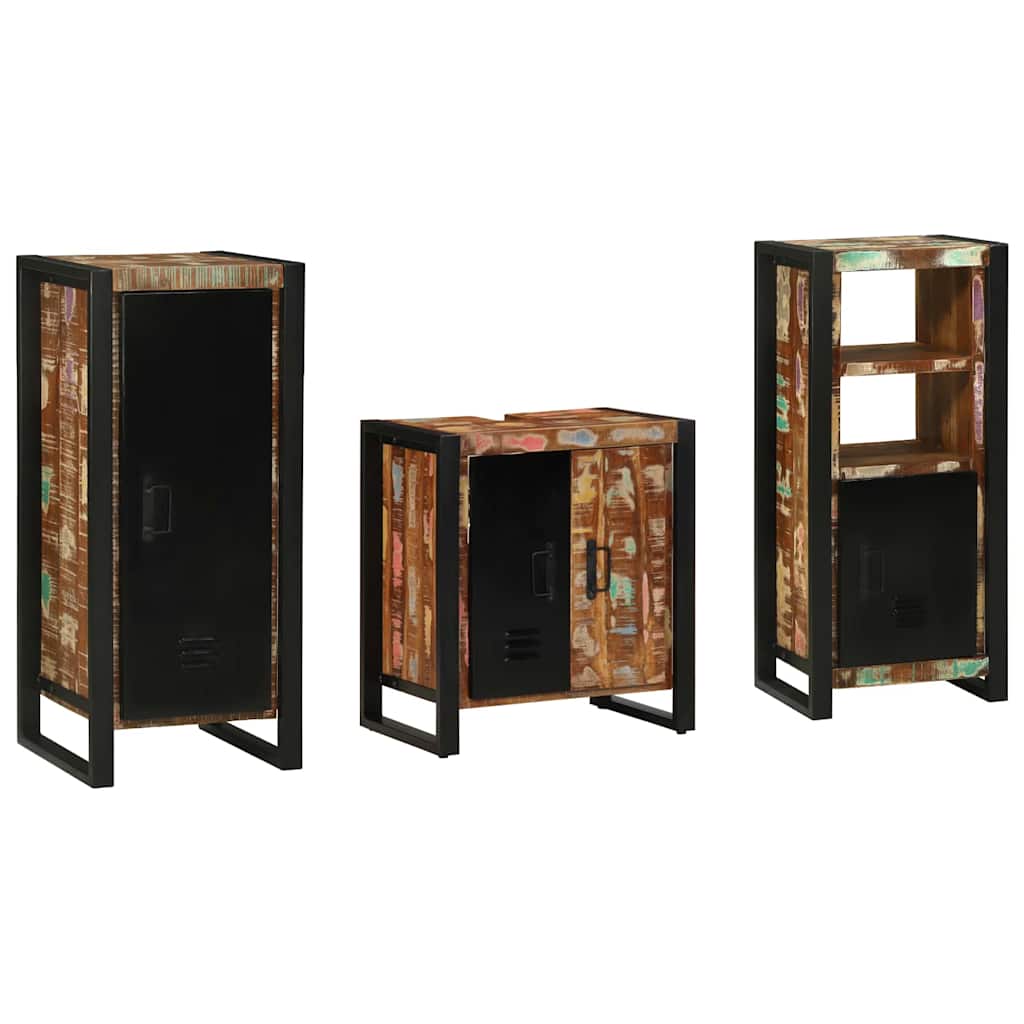 vidaXL Zestaw mebli łazienkowych 3 pcs Lite Drewno Recyklingowe