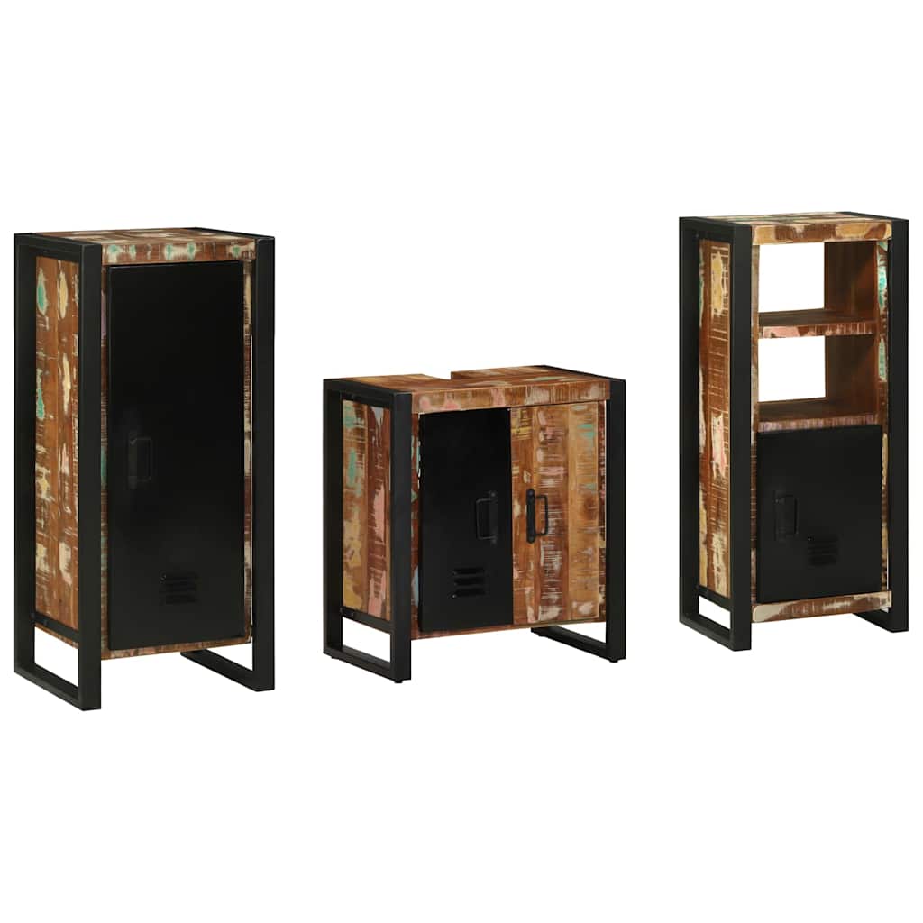 vidaXL Zestaw mebli łazienkowych 3 pcs Lite Drewno Recyklingowe
