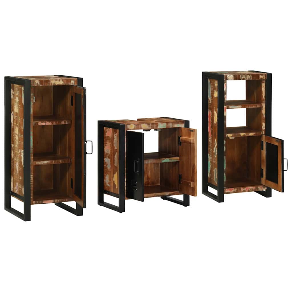 vidaXL Zestaw mebli łazienkowych 3 pcs Lite Drewno Recyklingowe