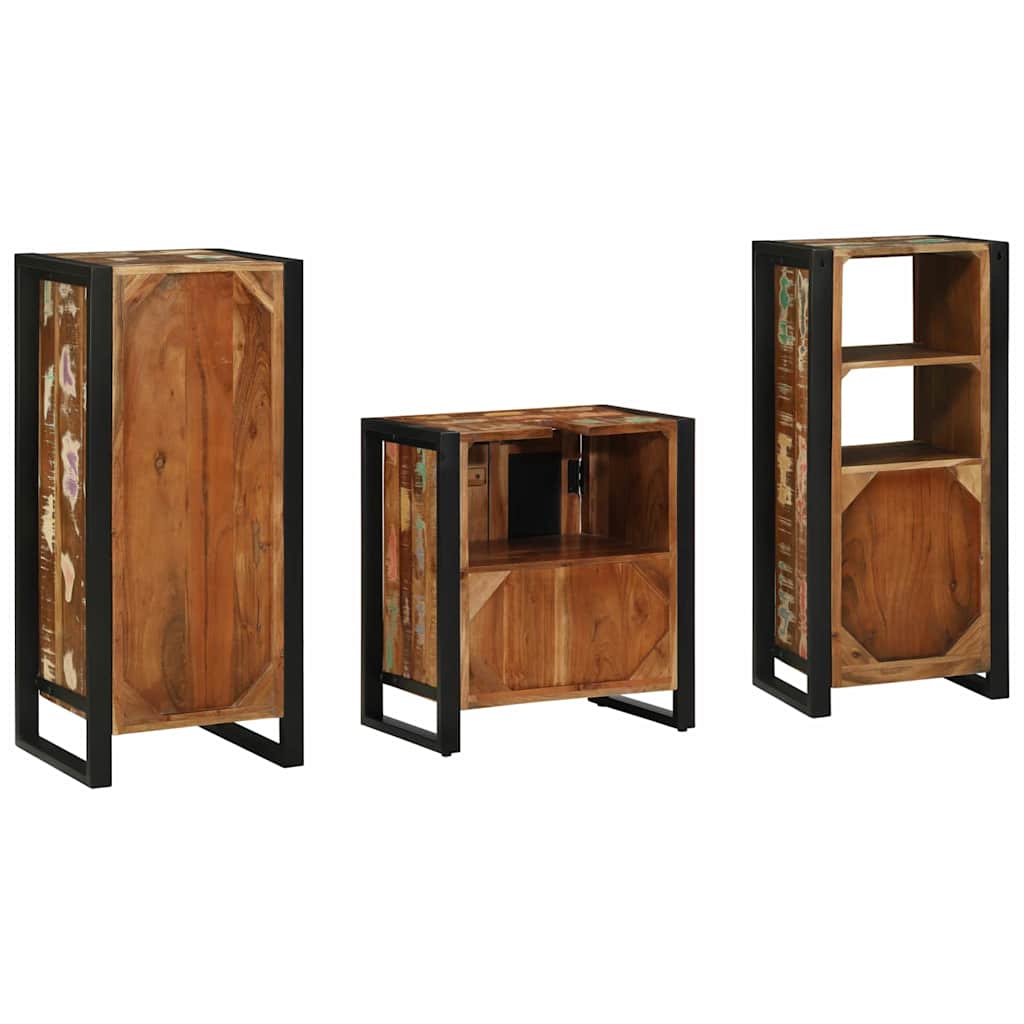 vidaXL Zestaw mebli łazienkowych 3 pcs Lite Drewno Recyklingowe