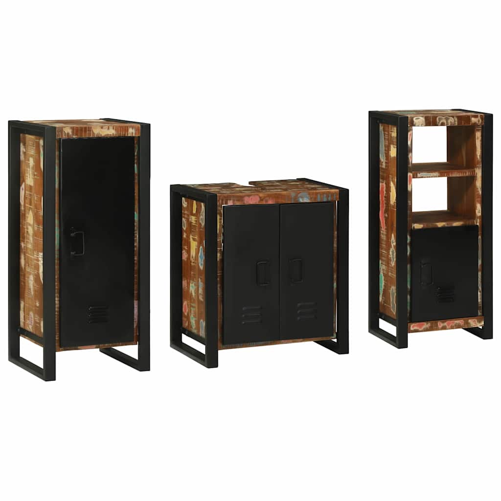vidaXL Zestaw mebli łazienkowych 3 pcs Lite Drewno Recyklingowe