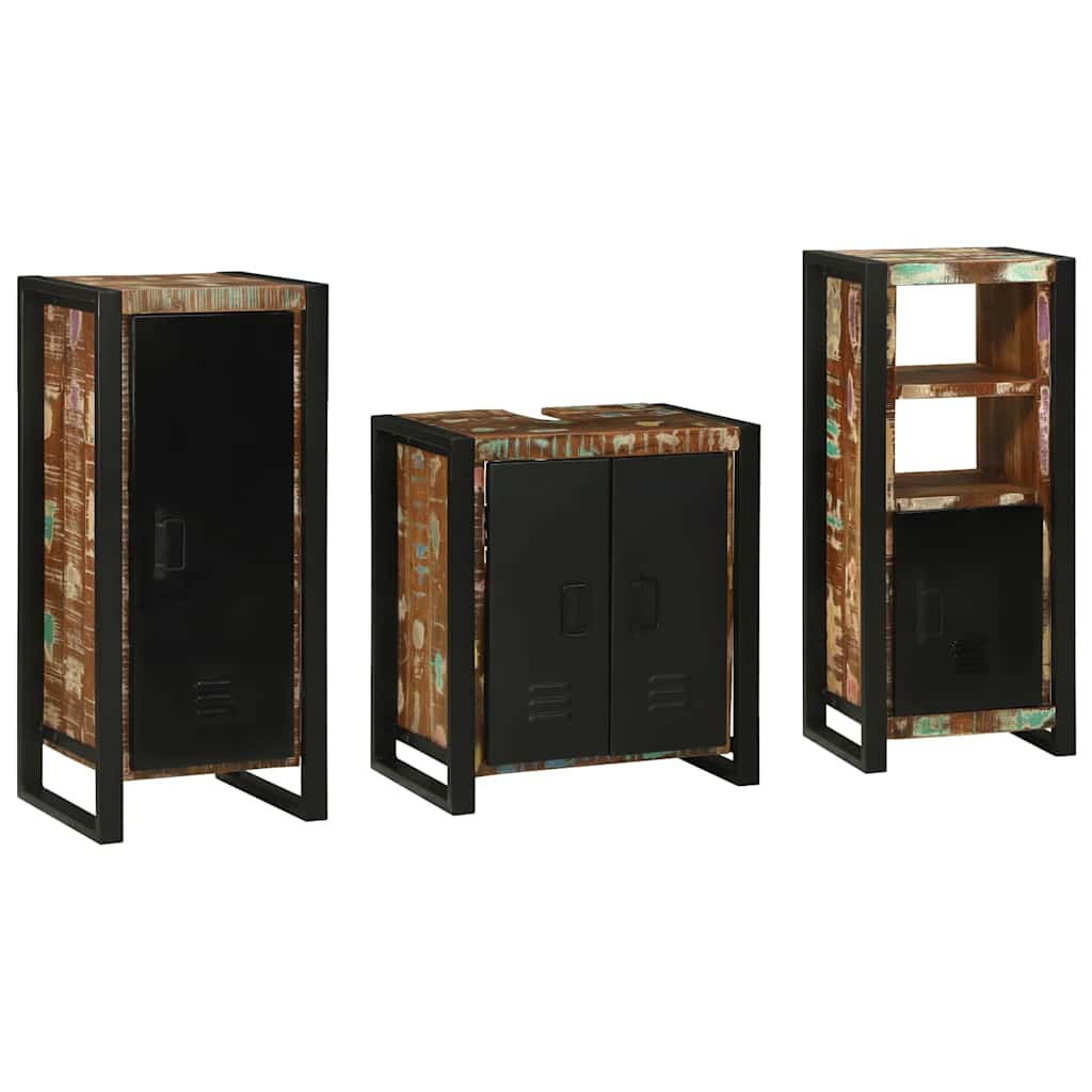 vidaXL Zestaw mebli łazienkowych 3 pcs Lite Drewno Recyklingowe