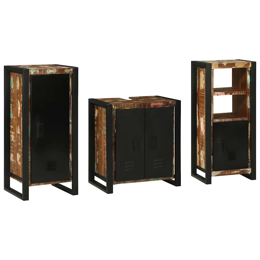 vidaXL Zestaw mebli łazienkowych 3 pcs Lite Drewno Recyklingowe