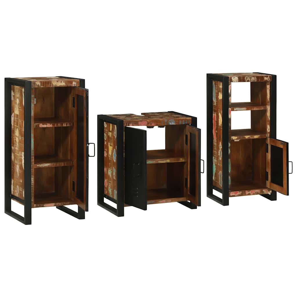 vidaXL Zestaw mebli łazienkowych 3 pcs Lite Drewno Recyklingowe