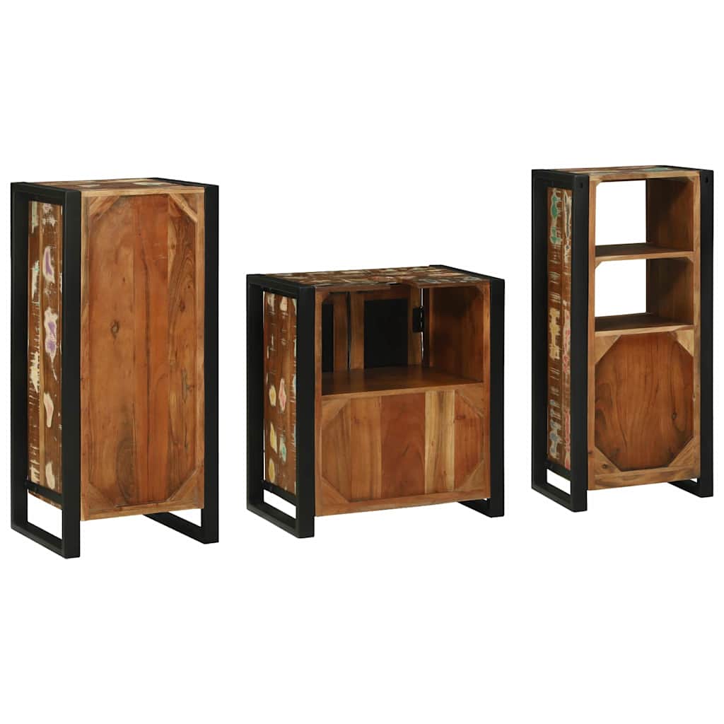 vidaXL Zestaw mebli łazienkowych 3 pcs Lite Drewno Recyklingowe