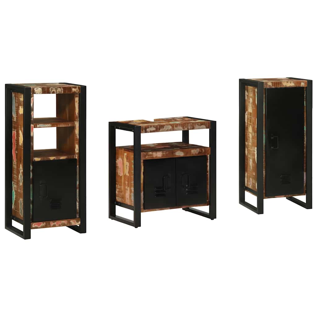 vidaXL Zestaw mebli łazienkowych 3 pcs Lite Drewno Recyklingowe