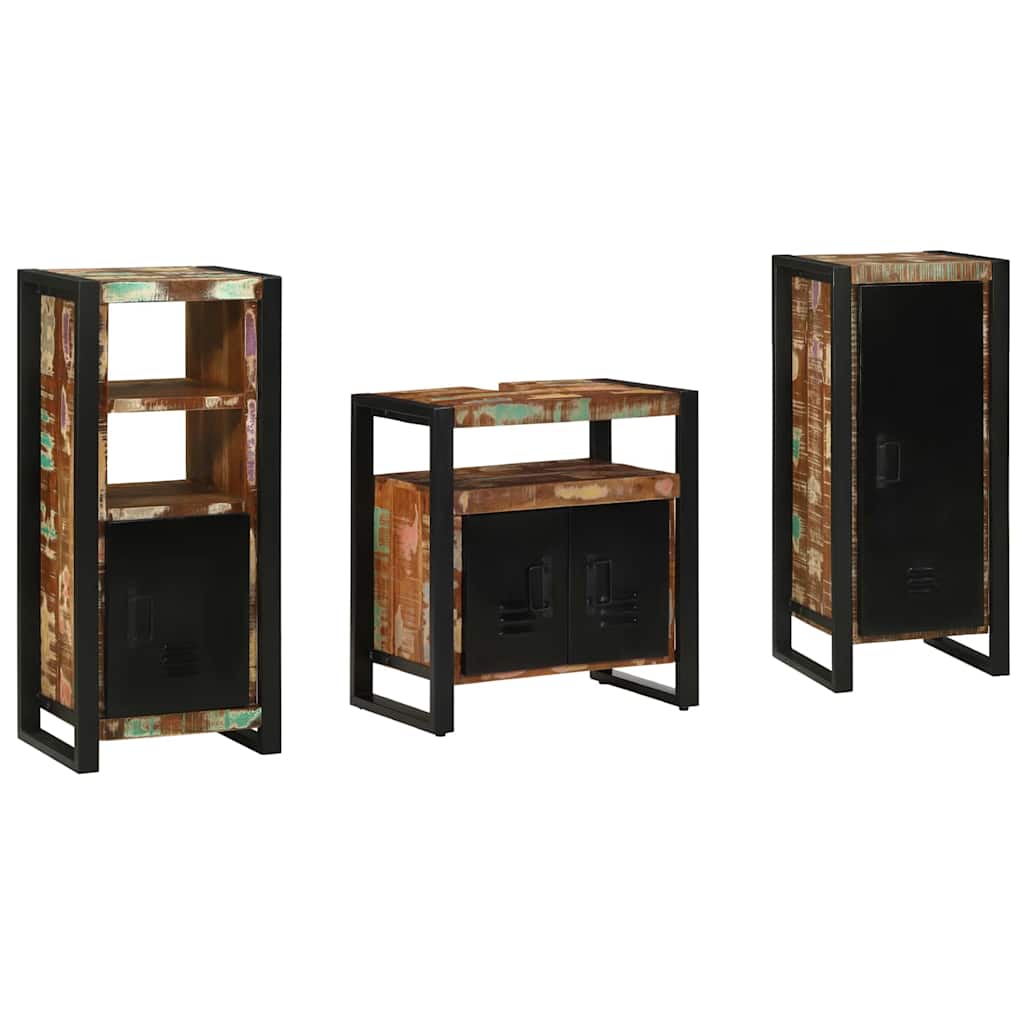vidaXL Zestaw mebli łazienkowych 3 pcs Lite Drewno Recyklingowe