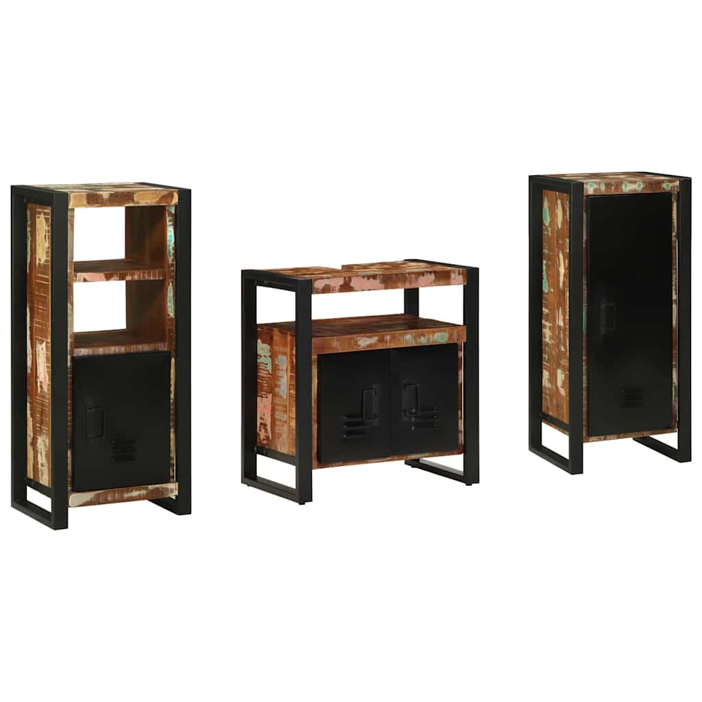 vidaXL Zestaw mebli łazienkowych 3 pcs Lite Drewno Recyklingowe