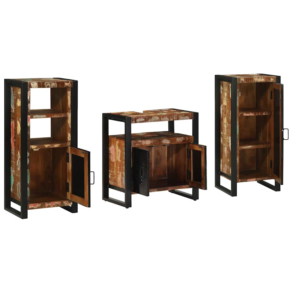 vidaXL Zestaw mebli łazienkowych 3 pcs Lite Drewno Recyklingowe