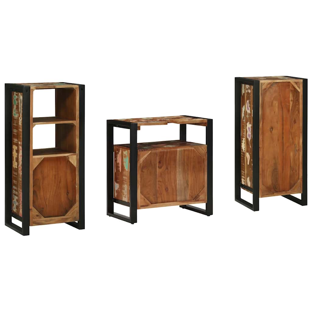 vidaXL Zestaw mebli łazienkowych 3 pcs Lite Drewno Recyklingowe