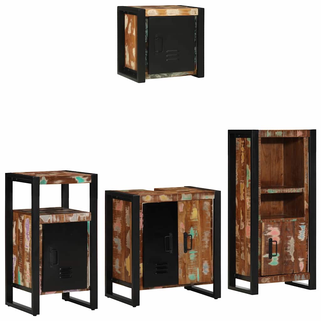 vidaXL Zestaw mebli łazienkowych 4 pcs Lite Drewno Recyklingowe
