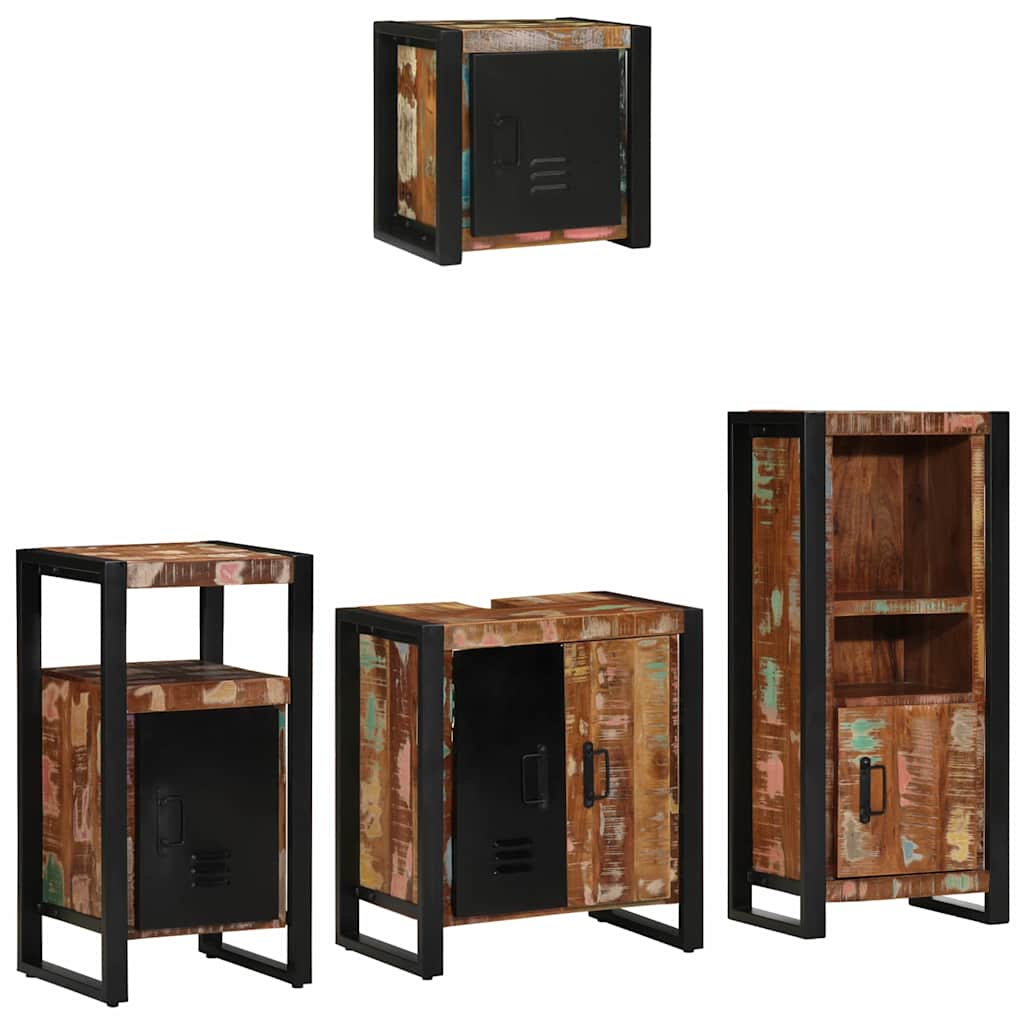 vidaXL Zestaw mebli łazienkowych 4 pcs Lite Drewno Recyklingowe