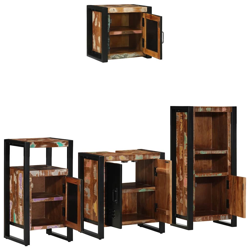 vidaXL Zestaw mebli łazienkowych 4 pcs Lite Drewno Recyklingowe