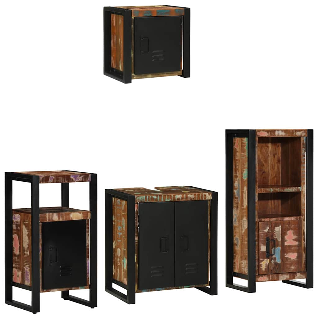 vidaXL Zestaw mebli łazienkowych 4 pcs Lite Drewno Recyklingowe