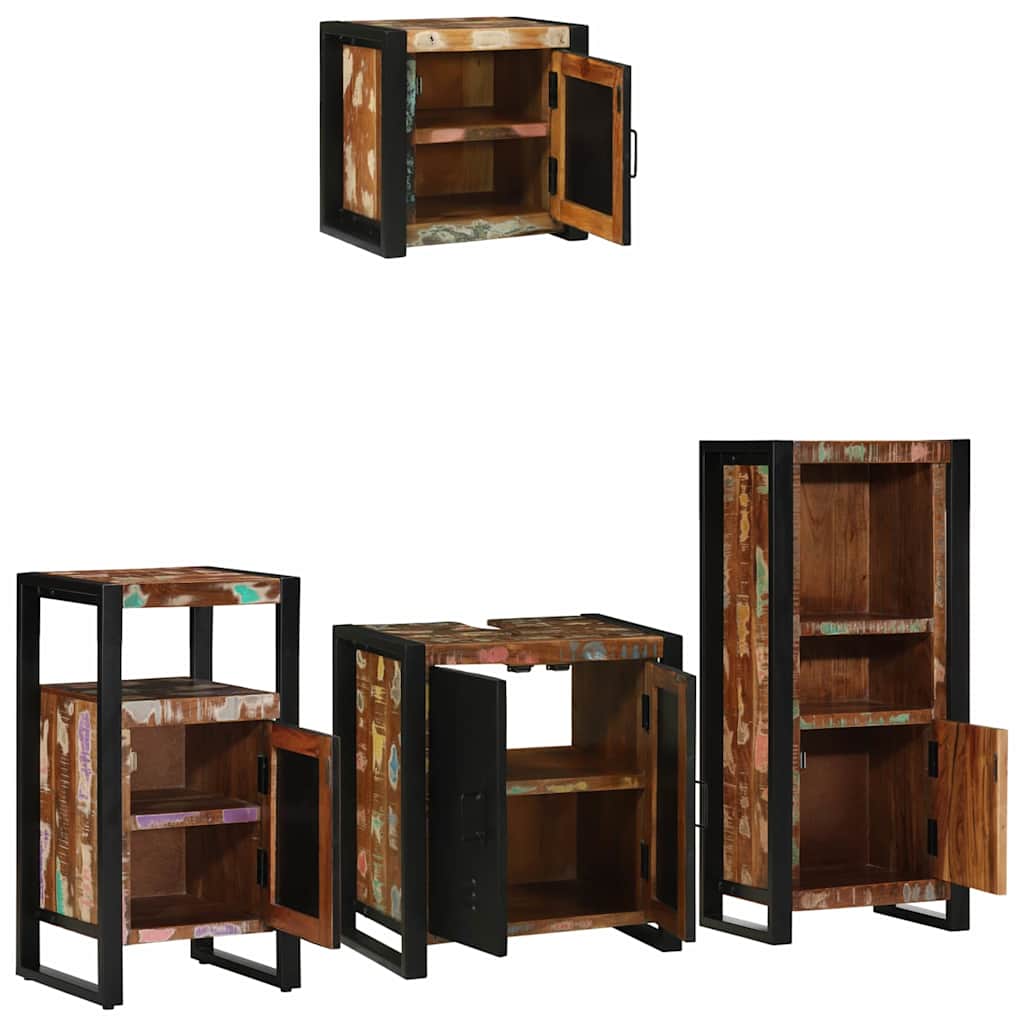 vidaXL Zestaw mebli łazienkowych 4 pcs Lite Drewno Recyklingowe