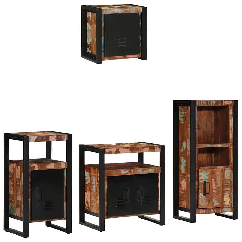 vidaXL Zestaw mebli łazienkowych 4 pcs Lite Drewno Recyklingowe