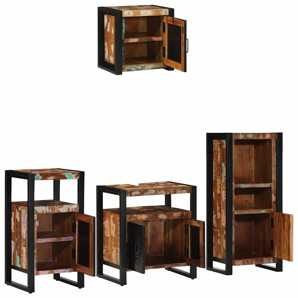 vidaXL Zestaw mebli łazienkowych 4 pcs Lite Drewno Recyklingowe