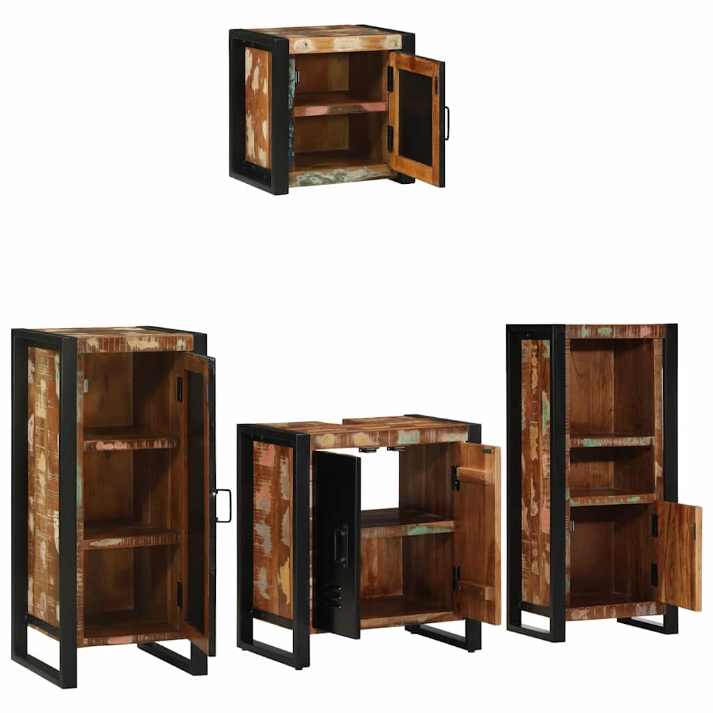 vidaXL Zestaw mebli łazienkowych 4 pcs Lite Drewno Recyklingowe