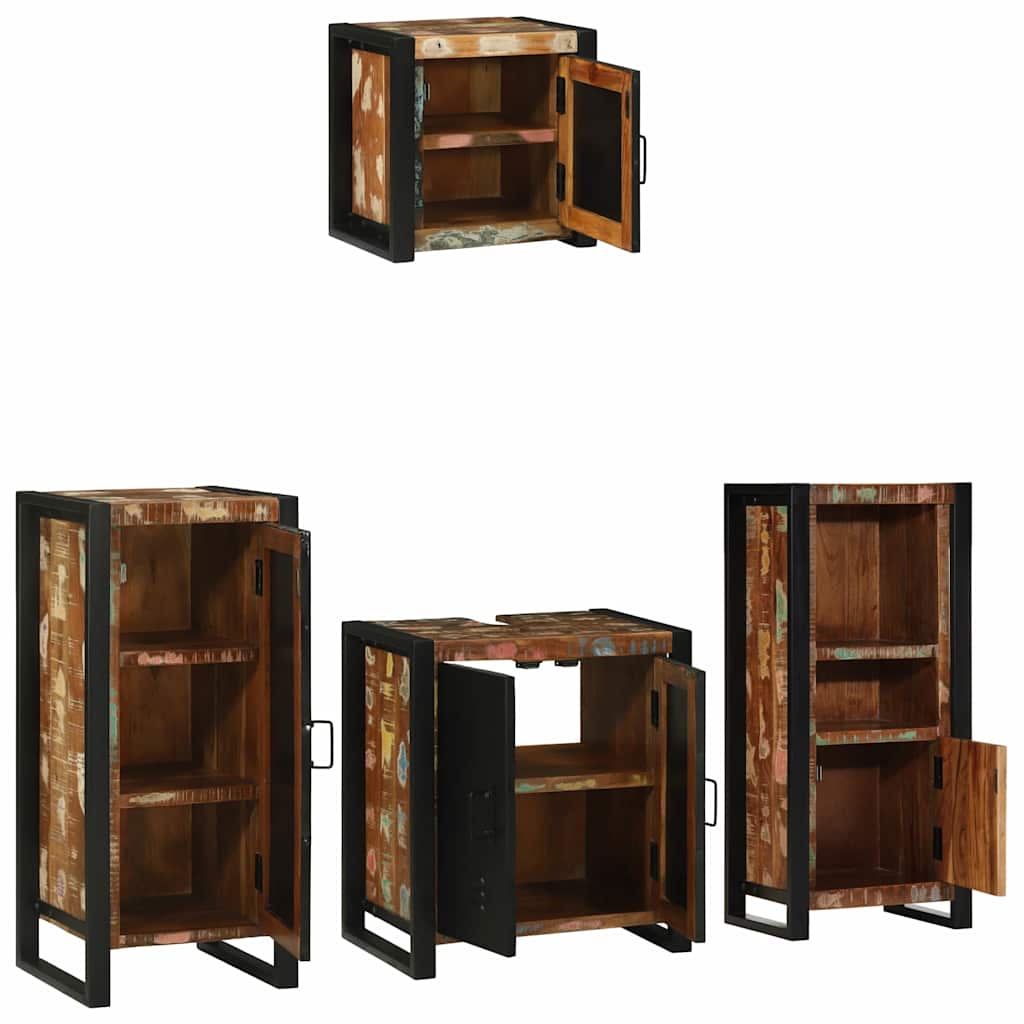 vidaXL Zestaw mebli łazienkowych 4 pcs Lite Drewno Recyklingowe