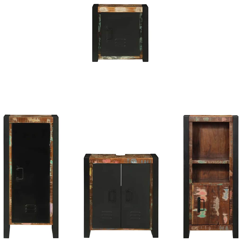vidaXL Zestaw mebli łazienkowych 4 pcs Lite Drewno Recyklingowe