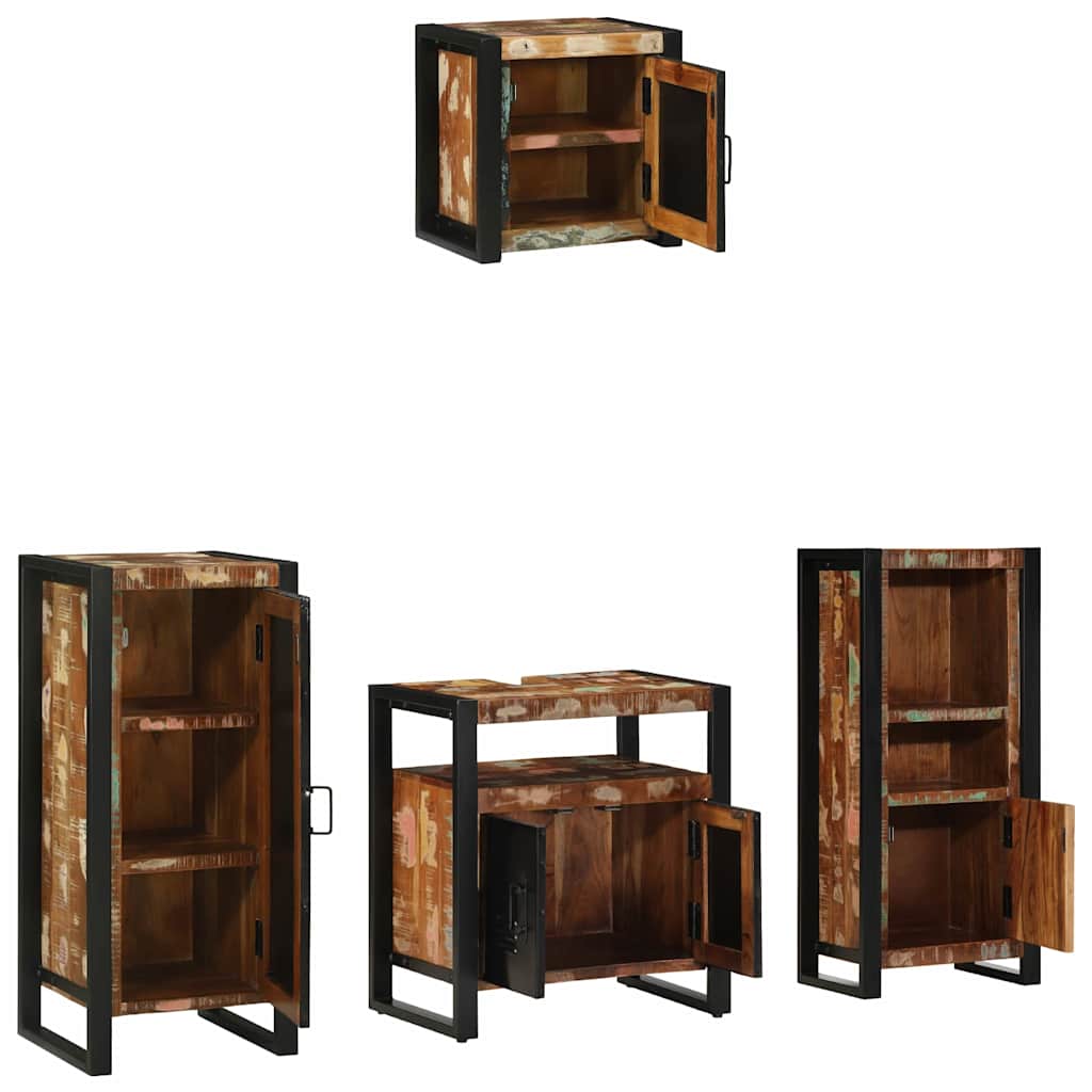 vidaXL Zestaw mebli łazienkowych 4 pcs Lite Drewno Recyklingowe