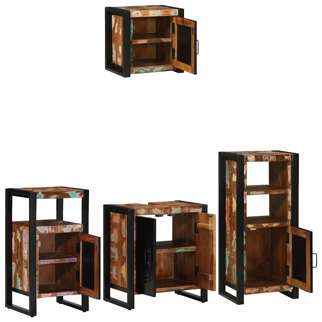 vidaXL Zestaw mebli łazienkowych 4 pcs Lite Drewno Recyklingowe