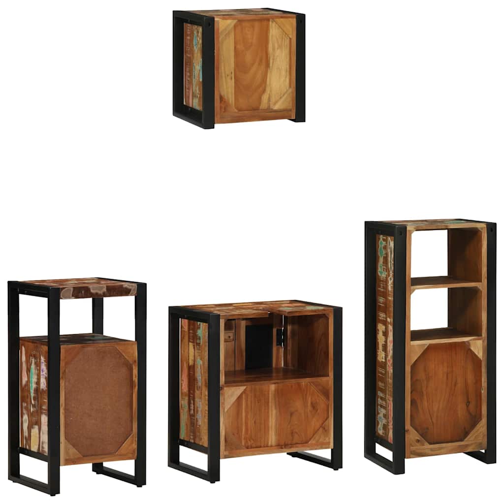 vidaXL Zestaw mebli łazienkowych 4 pcs Lite Drewno Recyklingowe