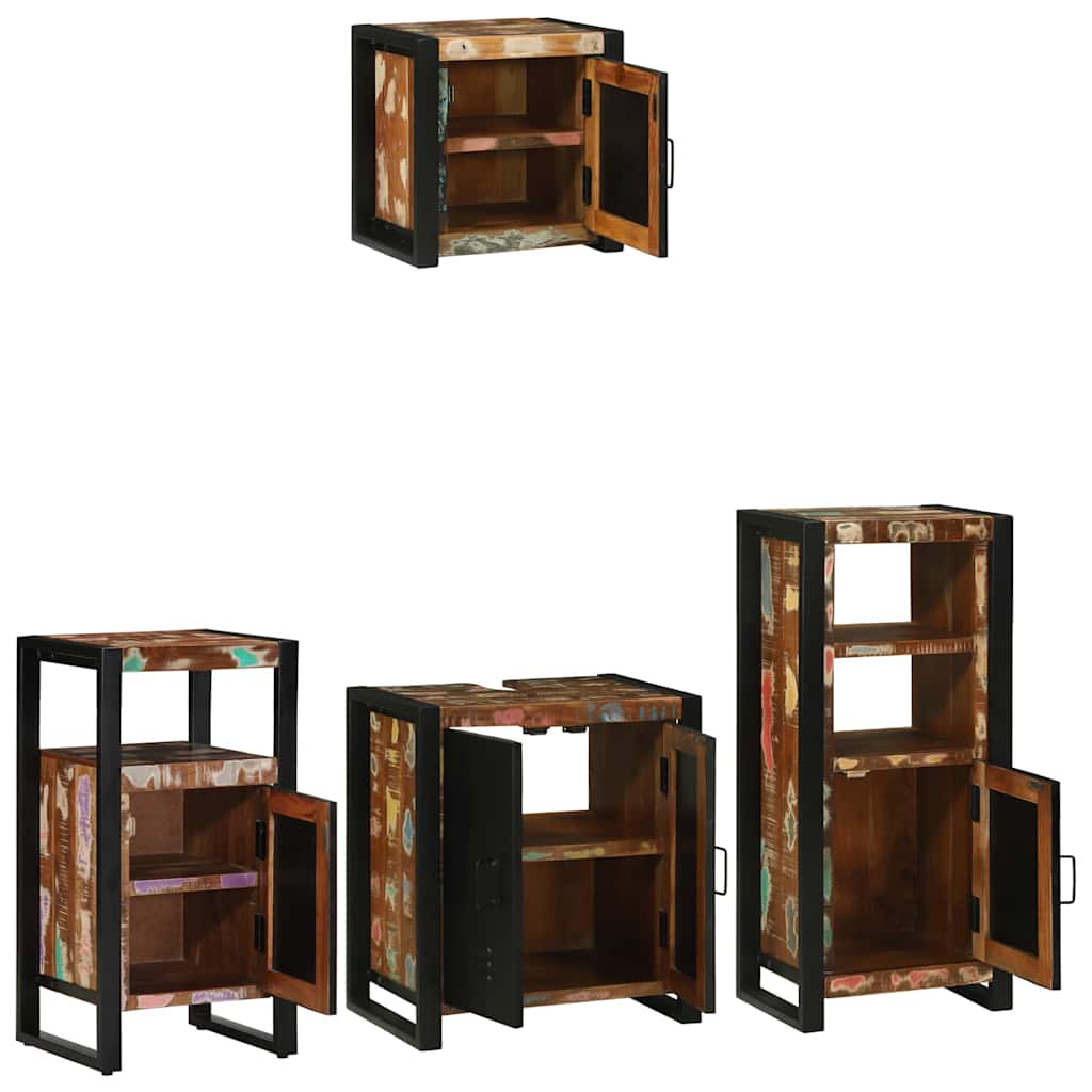 vidaXL Zestaw mebli łazienkowych 4 pcs Lite Drewno Recyklingowe