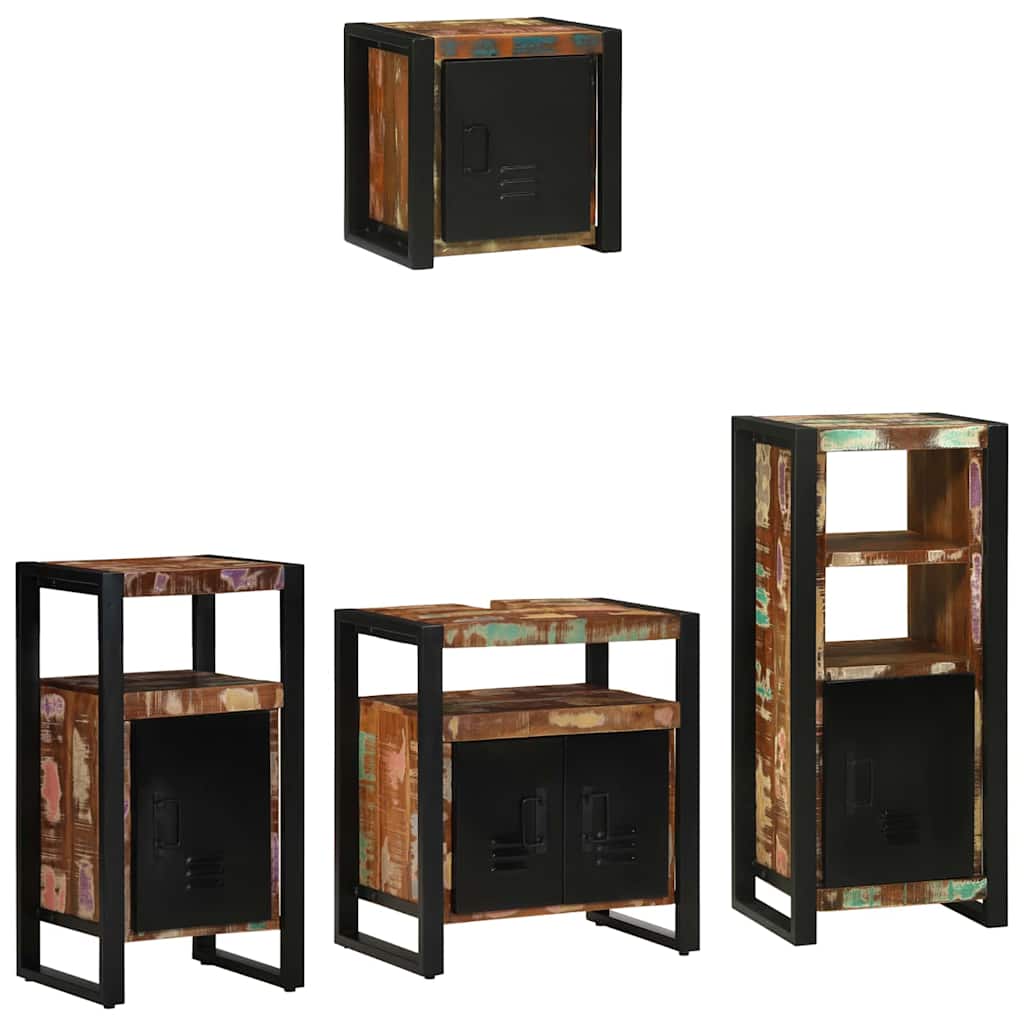 vidaXL Zestaw mebli łazienkowych 4 pcs Lite Drewno Recyklingowe