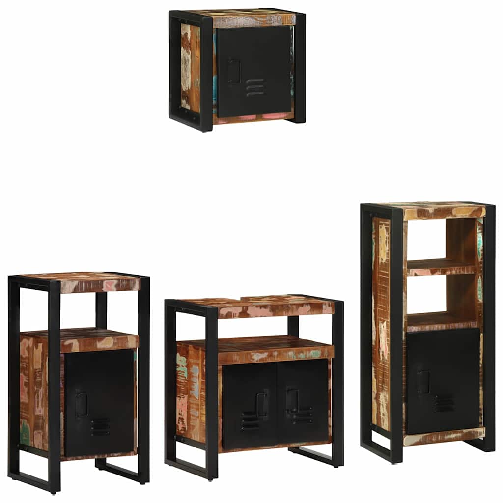 vidaXL Zestaw mebli łazienkowych 4 pcs Lite Drewno Recyklingowe