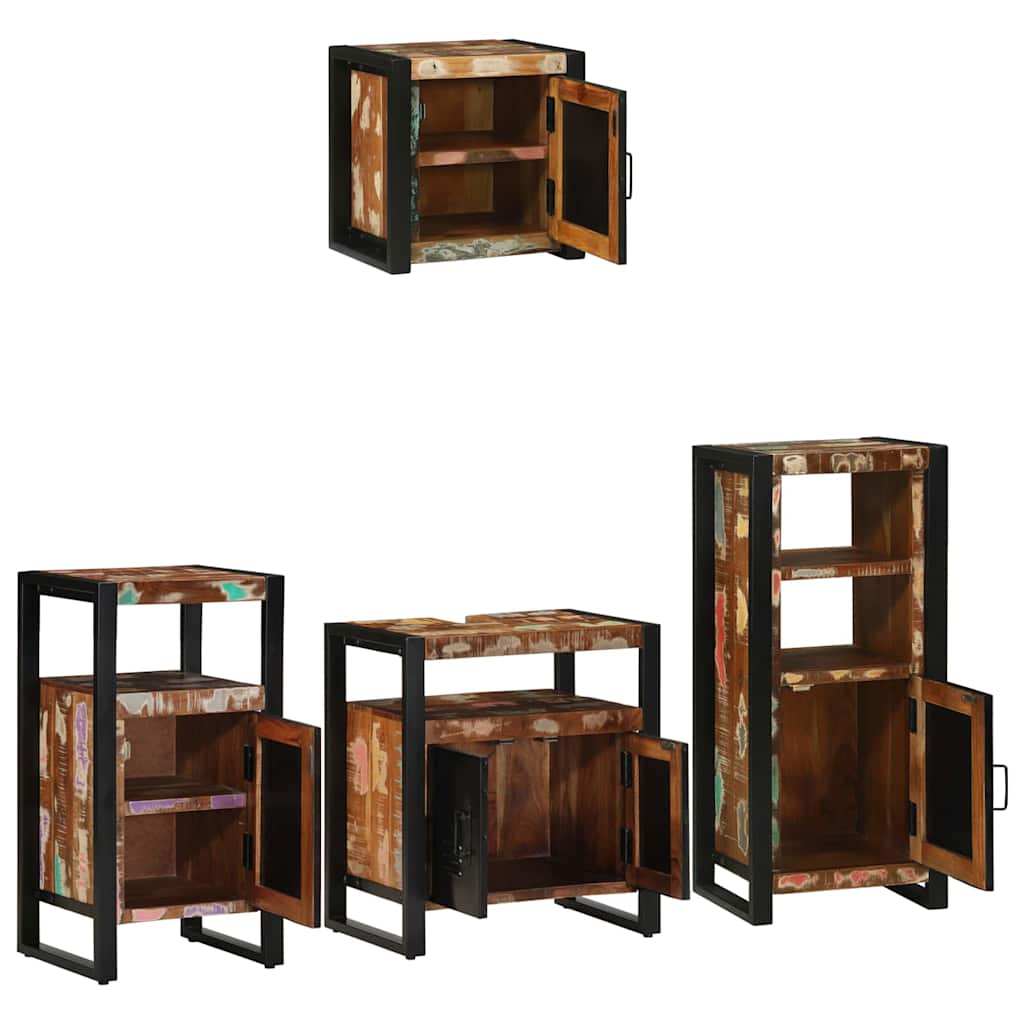 vidaXL Zestaw mebli łazienkowych 4 pcs Lite Drewno Recyklingowe