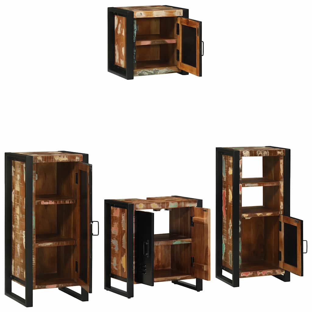 vidaXL Zestaw mebli łazienkowych 4 pcs Lite Drewno Recyklingowe