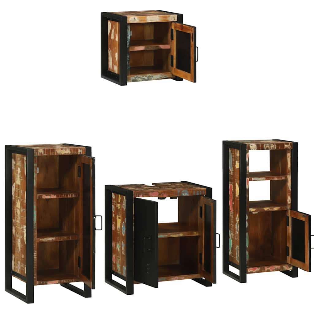 vidaXL Zestaw mebli łazienkowych 4 pcs Lite Drewno Recyklingowe