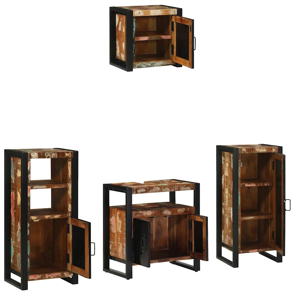 vidaXL Zestaw mebli łazienkowych 4 pcs Lite Drewno Recyklingowe