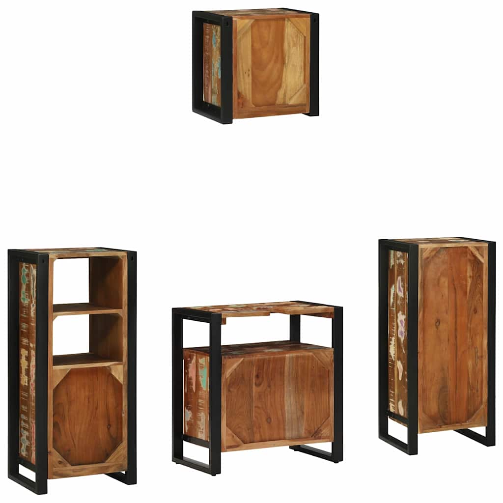 vidaXL Zestaw mebli łazienkowych 4 pcs Lite Drewno Recyklingowe