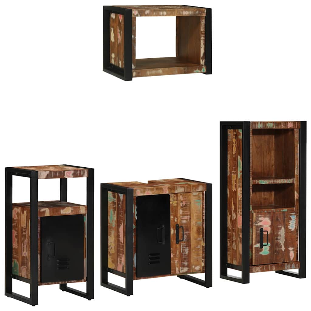 vidaXL Zestaw mebli łazienkowych 4 pcs Lite Drewno Recyklingowe