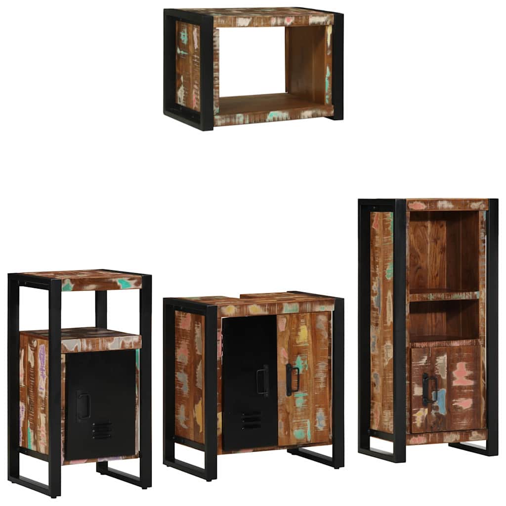 vidaXL Zestaw mebli łazienkowych 4 pcs Lite Drewno Recyklingowe