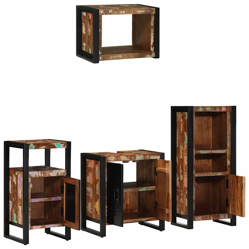 vidaXL Zestaw mebli łazienkowych 4 pcs Lite Drewno Recyklingowe