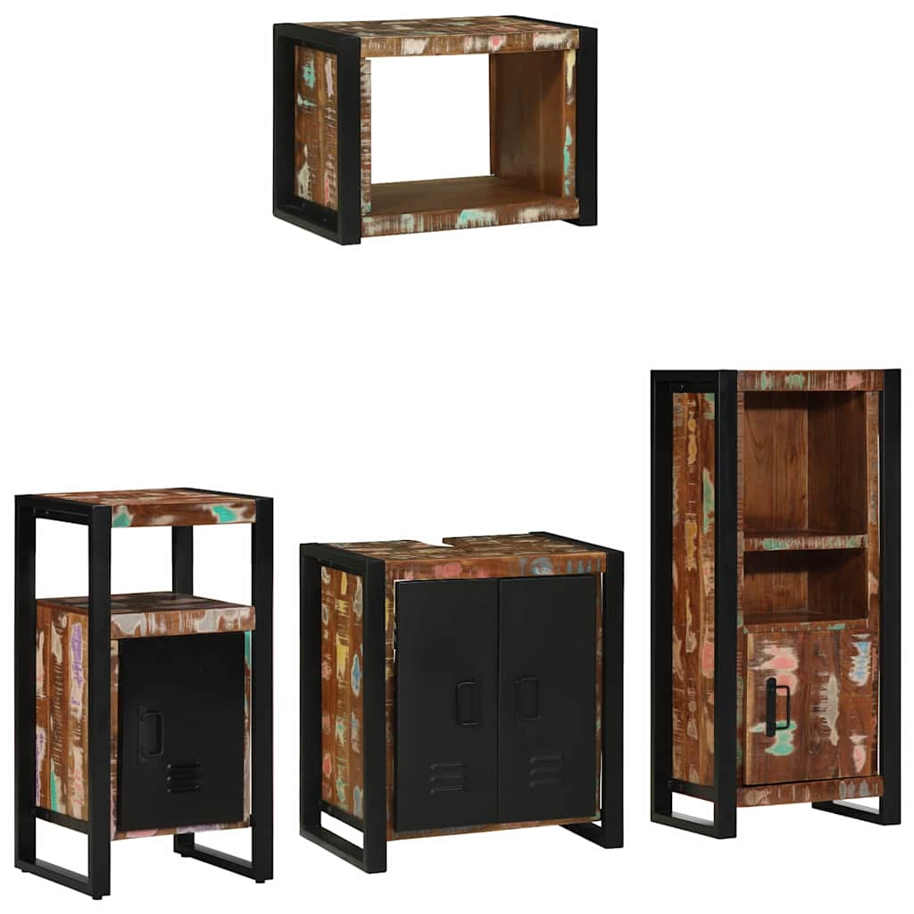 vidaXL Zestaw mebli łazienkowych 4 pcs Lite Drewno Recyklingowe